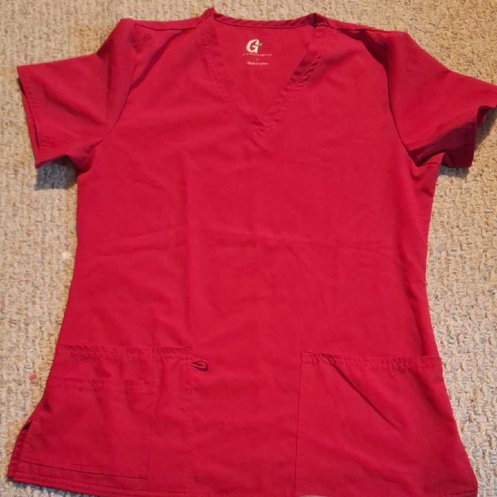 Women's Red V-Neck Top